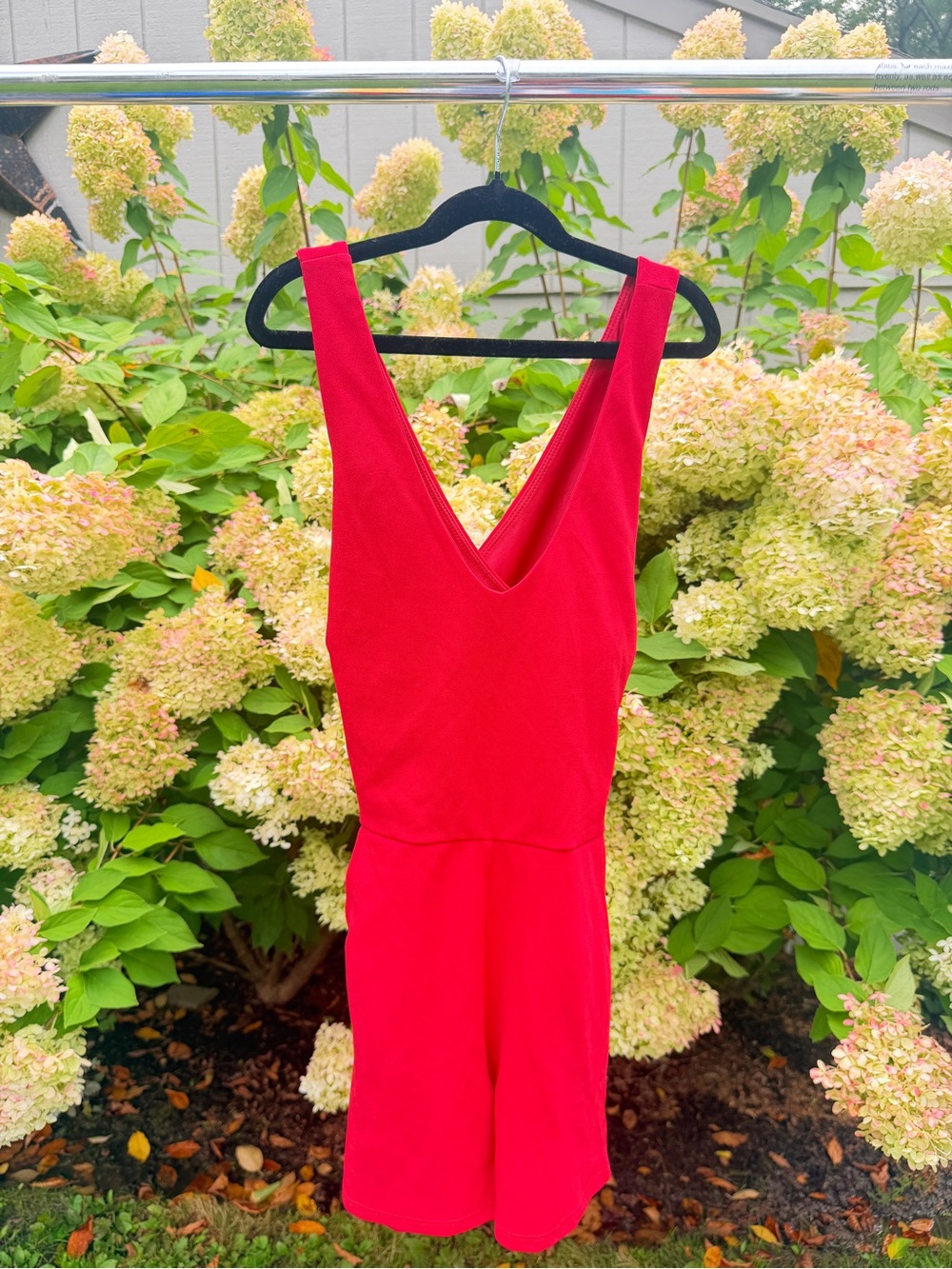 V-Neck Red Mini Dress with Deep Plunge